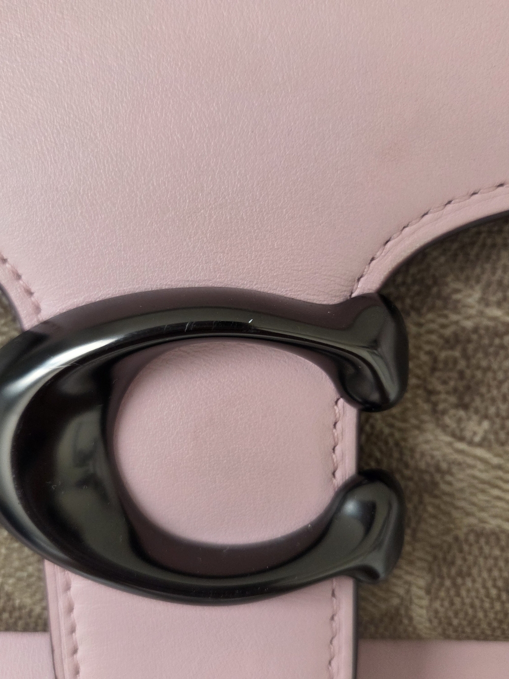Coach Tabby 26 Leather & Signature Coated Canvas Shoulder Bag Pink/Tan - Picture 2 of 11